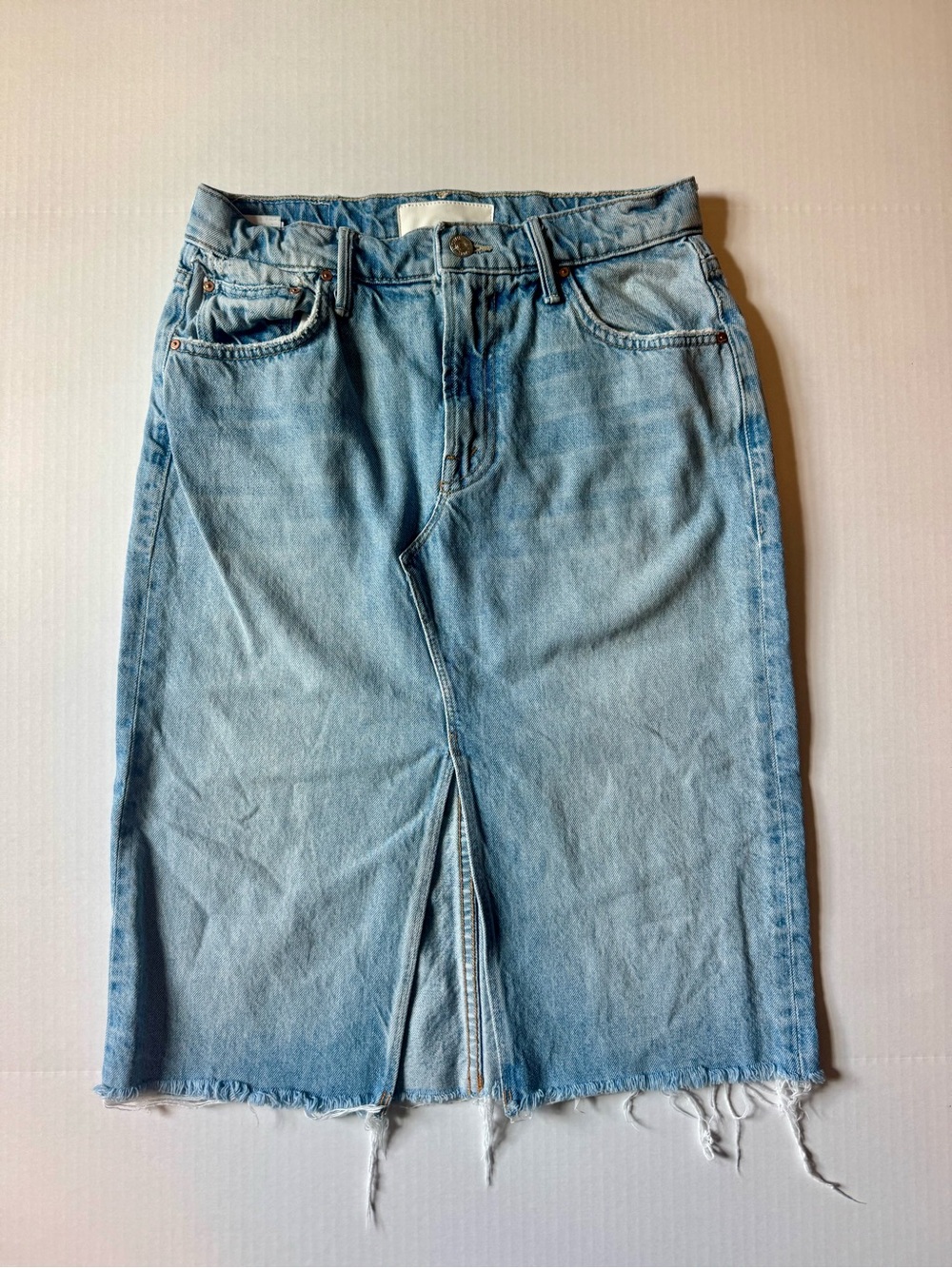 MOTHER Light Blue Denim Midi Skirt